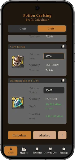 Download Albion Craft Calculator v2.1.0 – Hitung Profit Gratis - Screenshot 2