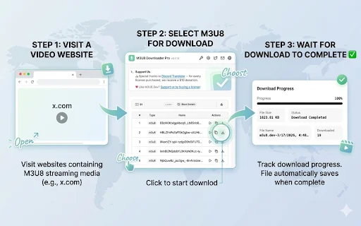 M3U8 Downloader Pro: Download Video & Streaming Tercepat - Screenshot 4