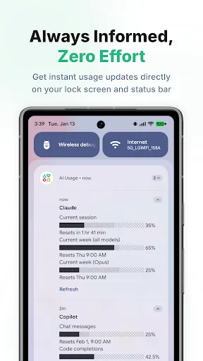 Download AI Usage: Claude, Codex & More – Pantau Limit AI Gratis - Screenshot 3