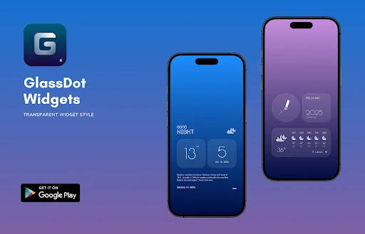 Download GlassDot Widgets For KWGT Terbaru – Widget Transparan - Screenshot 1