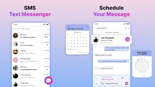 Download Messenger: Text SMS & Launcher Terbaru – Kirim Pesan Aman - Screenshot 1