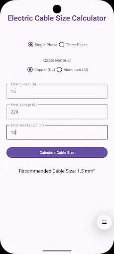 Download Electric Cable Size Calculator Terbaru – Gratis - Screenshot 3