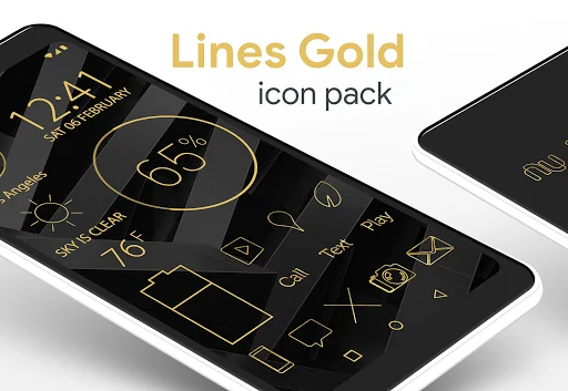 Download Lines Gold Pro Terbaru – Ikon Mewah & Widget Keren - Screenshot 1