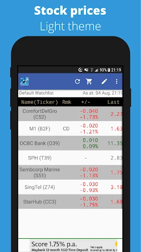 Download Singapore (SG) Stocks Terbaru – Pantau Saham Gratis - Screenshot 1