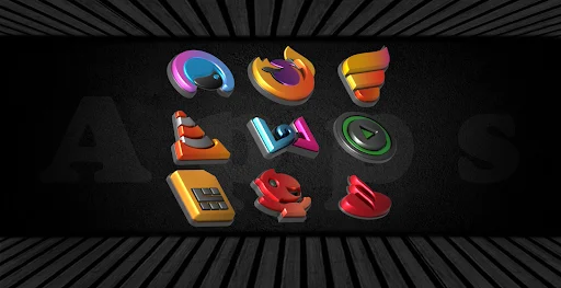 Download Auric Dark – 3D Icon Pack Terbaru – Ikon Premium AMOLED - Screenshot 17