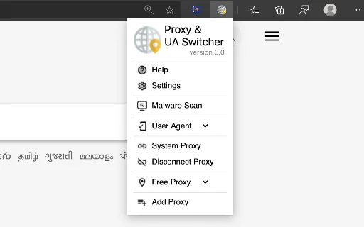 Proxy & User-Agent Switcher Chrome – Ubah IP & Perangkat - Screenshot 1