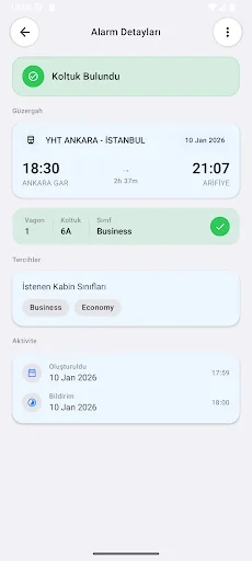 Download Tren Koltuk Alarm Terbaru – Cari Kursi Kereta Api Otomatis - Screenshot 5