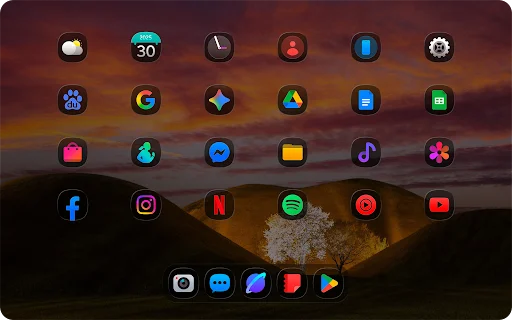 Download OneColor GlassDark Icon Pack – Ikon Kaca Elegan Android - Screenshot 5