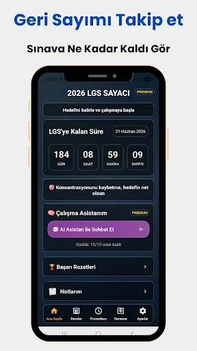 Download LGS Sayaç Rehber & Widget 2026 – Countdown Belajar Gratis - Screenshot 1