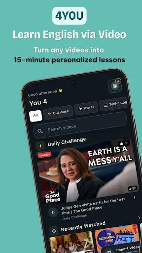 Download Learn English via video – 4You: Belajar Bahasa Inggris - Screenshot 1