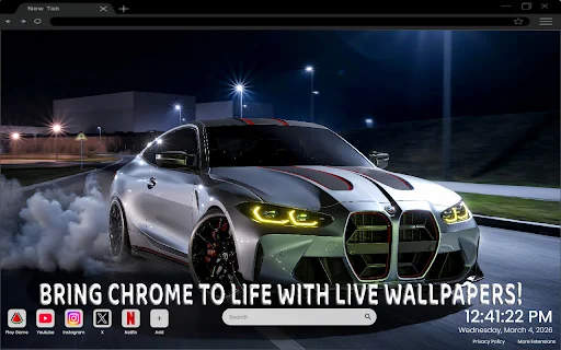 Download BMW M4 CSI Night Drift Wallpaper HD – Gratis - Screenshot 1