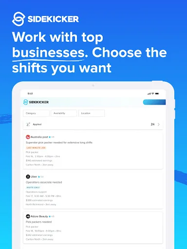 Download Sidekicker: Worker App Terbaru – Cari Kerja Fleksibel - Screenshot 7