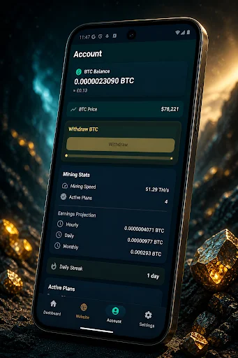 Download BTC Cloud Miner Terbaru – Mining Bitcoin Mudah & Cepat - Screenshot 4