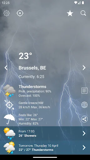 Download Weather Belgium XL PRO Terbaru – Prakiraan Cuaca Akurat - Screenshot 2