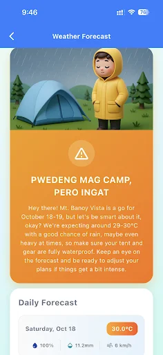 Download WeCamp PH Terbaru – Rekomendasi Cuaca Camping Terbaik - Screenshot 2