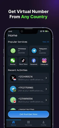 Virtual Number SMS – SmsCode: Dapatkan Nomor Virtual untuk OTP - Screenshot 2