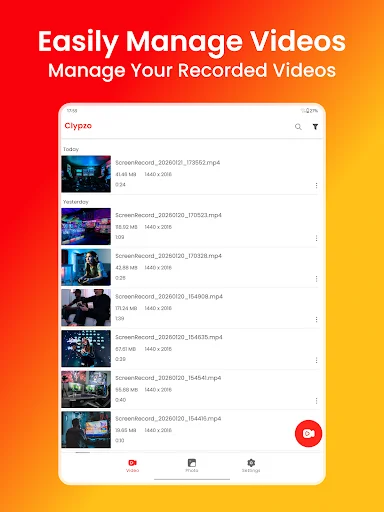 Download Clypzo: Screen Video Recorder Terbaru – Rekam Layar HD - Screenshot 9