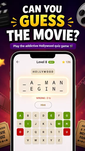 Download Hollywood – Movie Quiz Game Terbaru – Tebak Film Gratis - Screenshot 1