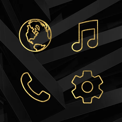 Download Lines Gold – Icon Pack Terbaru – Ikon Garis Elegan