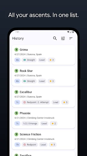 Download Climbing Tracker Terbaru – Log & Statistik Panjat Tebing - Screenshot 2