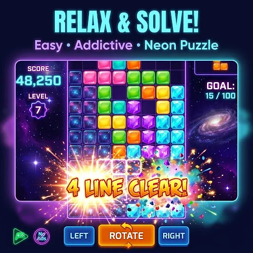 Download Neon Block: Match & Puzzle Terbaru – Game Offline Seru - Screenshot 15