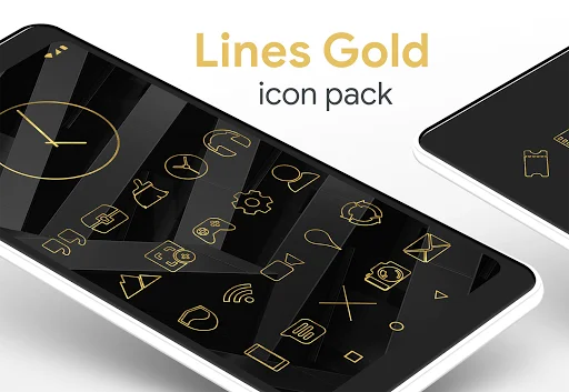 Download Lines Gold – Icon Pack Terbaru – Ikon Garis Elegan - Screenshot 1