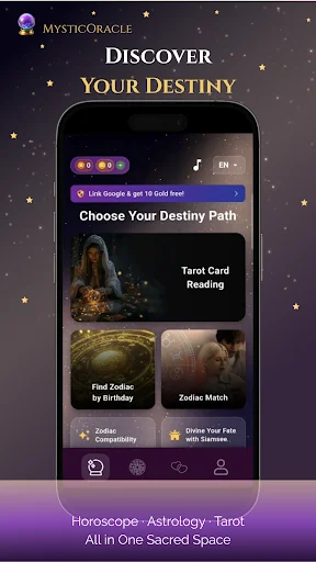 Download MysticOracle: Tarot & Horoskop Terbaru – Ramalan AI Gratis - Screenshot 1