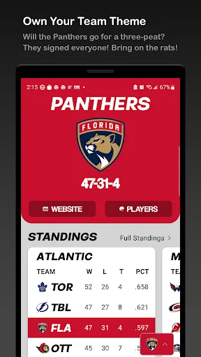 Download NHL Hockey Hub Terbaru – Statistik Hoki Gratis - Screenshot 1