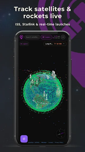Download SatFleet Terbaru – Lacak Satelit & Roket Secara Live - Screenshot 1