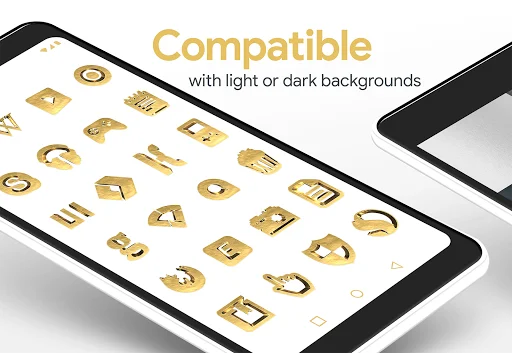 Download Solid Gold – Icon Pack Terbaru – Ikon 3D Mewah - Screenshot 3
