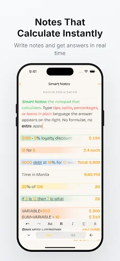 Download NoteCalc Terbaru – Notepad Pintar & Kalkulator Gratis - Screenshot 1