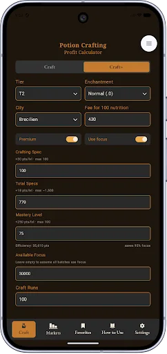 Download Albion Craft Calculator v2.1.0 – Hitung Profit Gratis - Screenshot 3