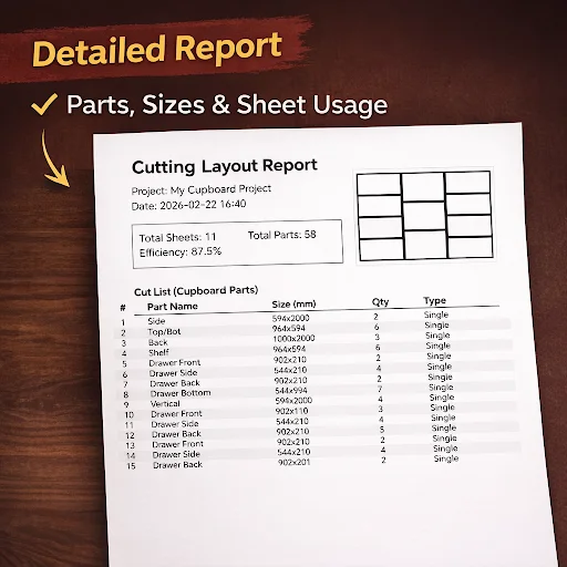 Download Cabinet & Cupboard Cut List Terbaru – Gratis - Screenshot 4