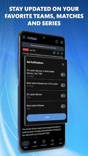 Download CricRadio Terbaru – Skor Kriket Live & Komentar Cepat - Screenshot 14