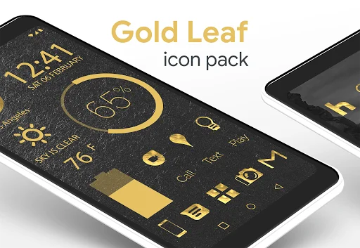 Download Gold Leaf Pro Icon Pack Terbaru – Ubah Tampilan HP - Screenshot 1