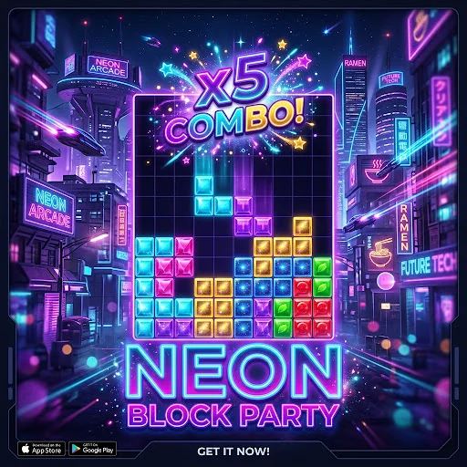Download Neon Block: Match & Puzzle Terbaru – Game Offline Seru - Screenshot 7
