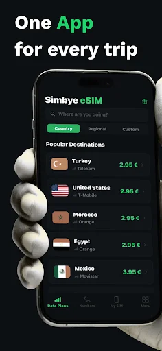 Download Simbye: eSIM Internet Terbaik – Data Unlimited 190+ Negara - Screenshot 1