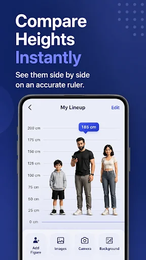 Download size Terbaru – Bandingkan Tinggi Karakter & Orang Gratis - Screenshot 3
