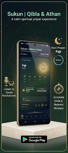 Download Sukun – Waktu Salat & Kiblat Terbaru – Aplikasi Islami - Screenshot 1