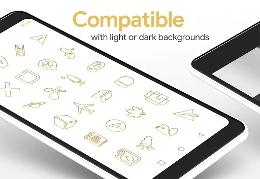 Download Lines Gold – Icon Pack Terbaru – Ikon Garis Elegan - Screenshot 7