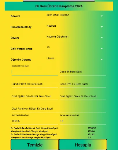 Download Maaş ve Ek Ders Hesaplama 2025 – Kalkulator Gaji Guru - Screenshot 4