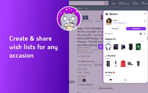 Wisher: Wishlist Belanja Online & Ide Kado AI – Unduh Gratis - Screenshot 1