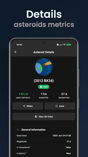Download NEO – Asteroid Tracker Terbaru – Pantau Asteroid NASA - Screenshot 4