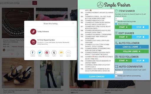 Download Simple Posher Terbaru – Otomatisasi Jualan Poshmark - Screenshot 1