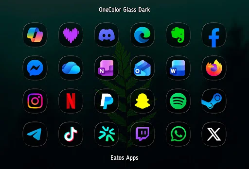 Download OneColor GlassDark Icon Pack – Ikon Kaca Elegan Android - Screenshot 4