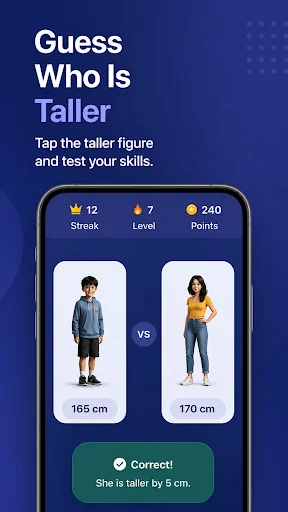 Download size Terbaru – Bandingkan Tinggi Karakter & Orang Gratis - Screenshot 4