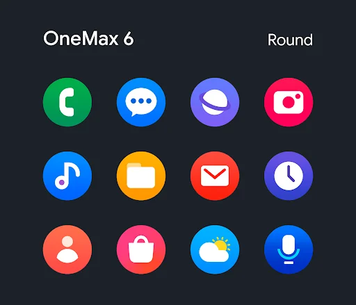 Download OneMax 6 Icon Pack Terbaru – Ikon Bulat Estetik Gratis - Screenshot 1