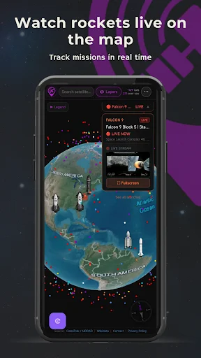 Download SatFleet Terbaru – Lacak Satelit & Roket Secara Live - Screenshot 5