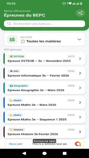 Download Epreuves du BEPC Terbaru – Soal Ujian Gratis - Screenshot 1