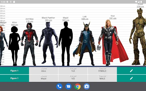 Download size Terbaru – Bandingkan Tinggi Karakter & Orang Gratis - Screenshot 6